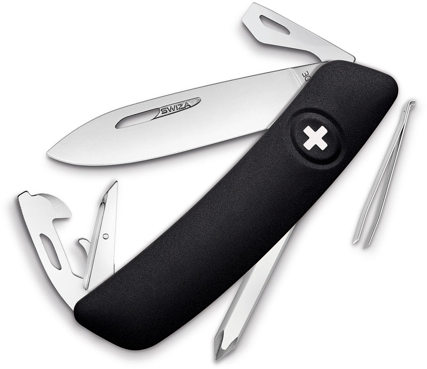 D04 Swiss Pocket Knife Black - SZA4010
