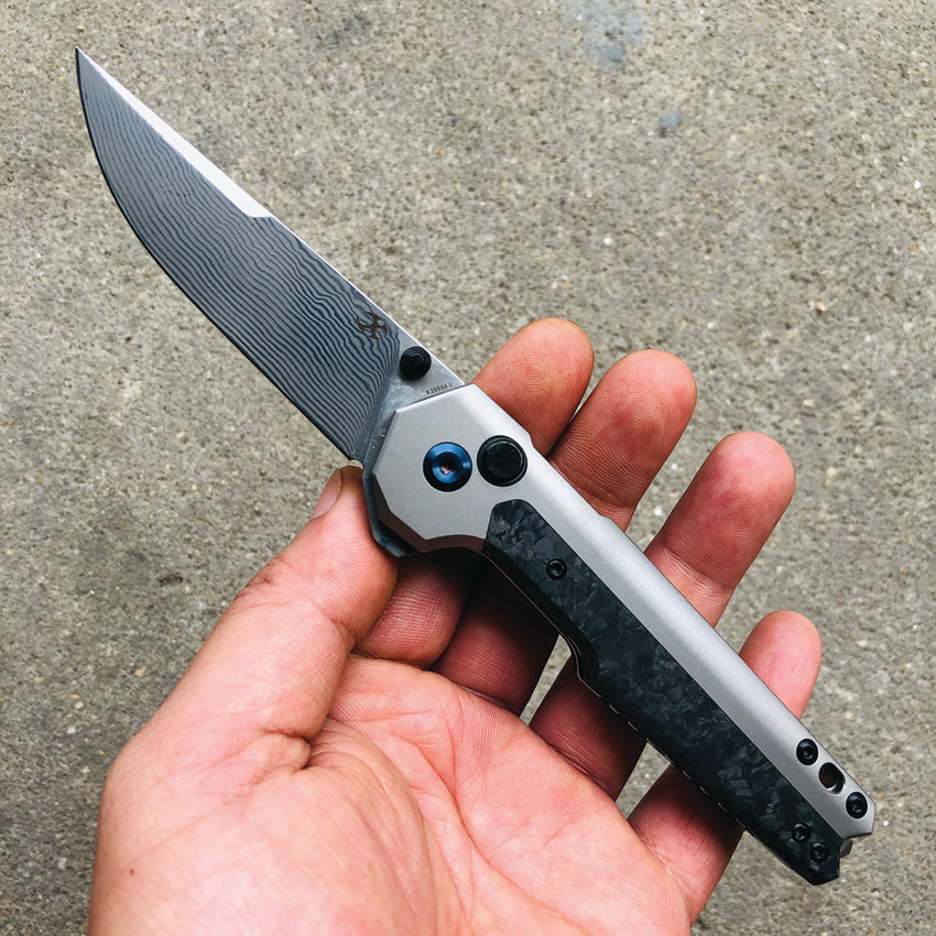EDC Tac Button Lock Damascus - K2009A3
