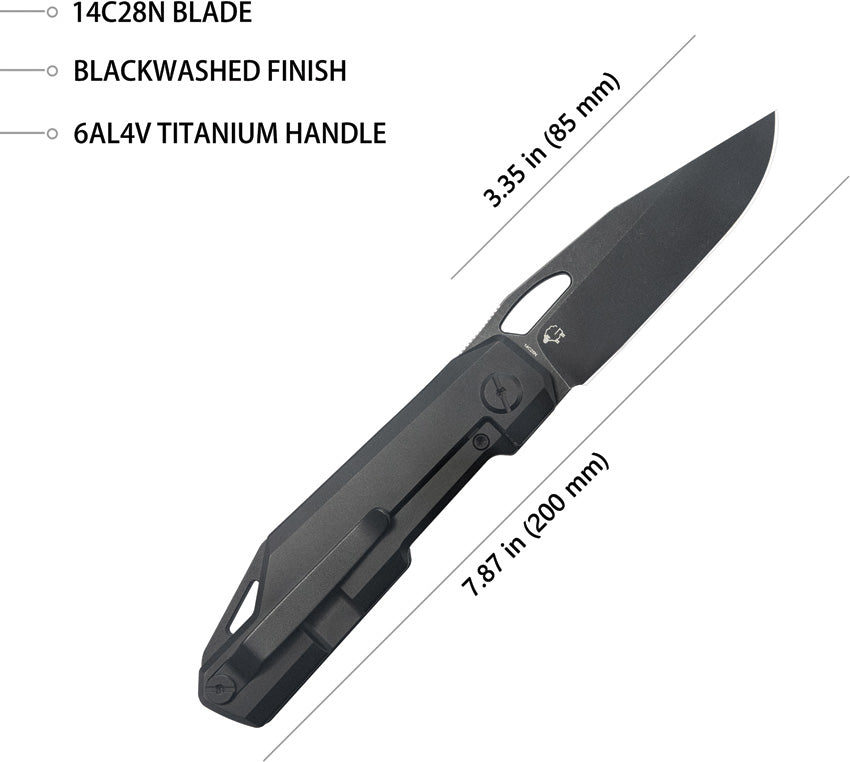 Verijero Framelock Ti Black - KUB340D