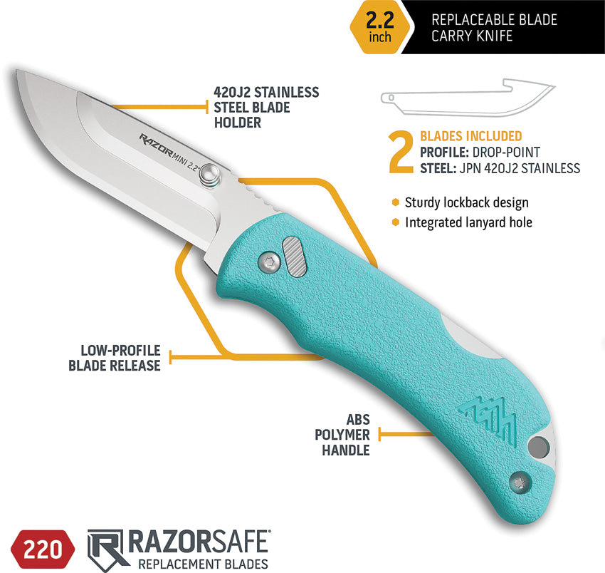 Razor Mini Lockback Teal - OERMS222C