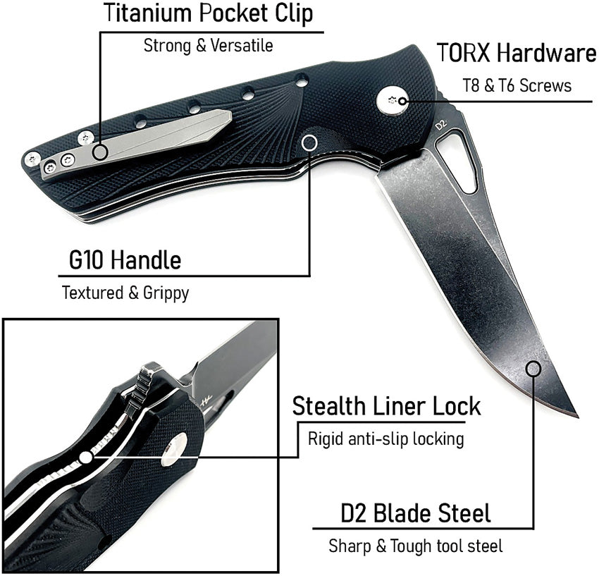 Blackhawk Linerlock Black - HBKBLKBB