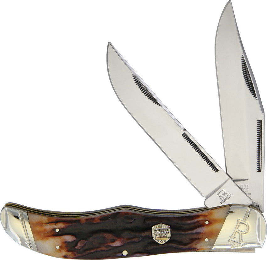 Folding Hunter Brown Stag Bone - RR1804