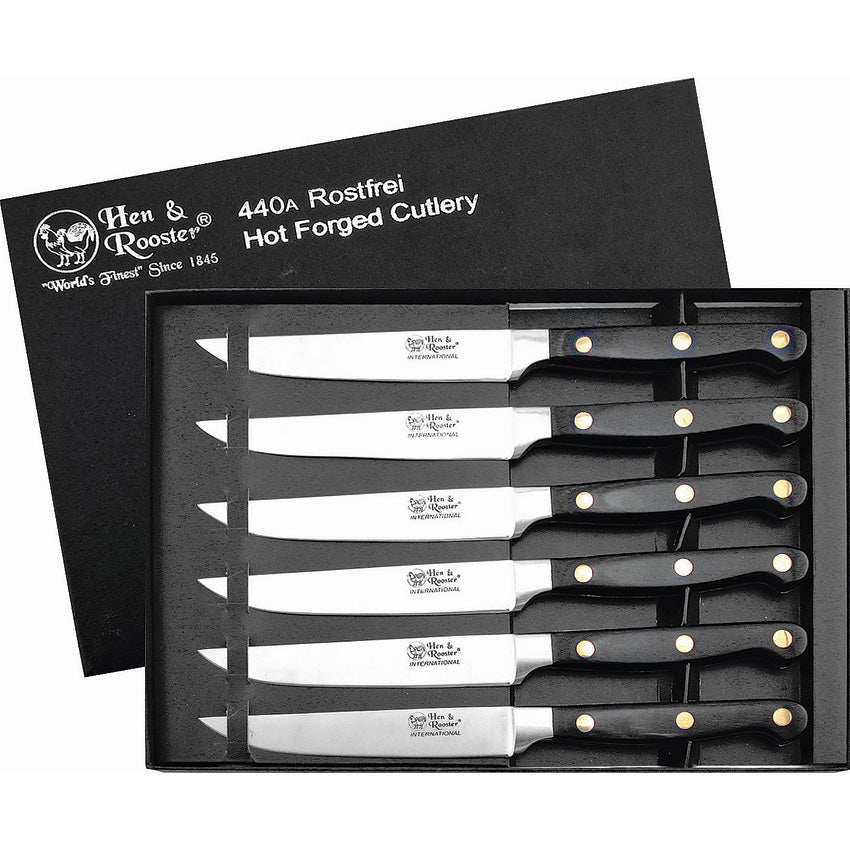 Steak Knife Set Black Wood - HRI009