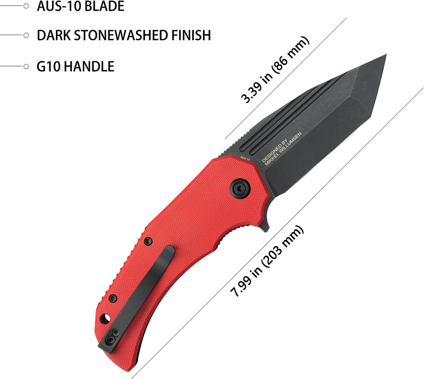 Bravo 1 Linerlock Red Black - KUB318B