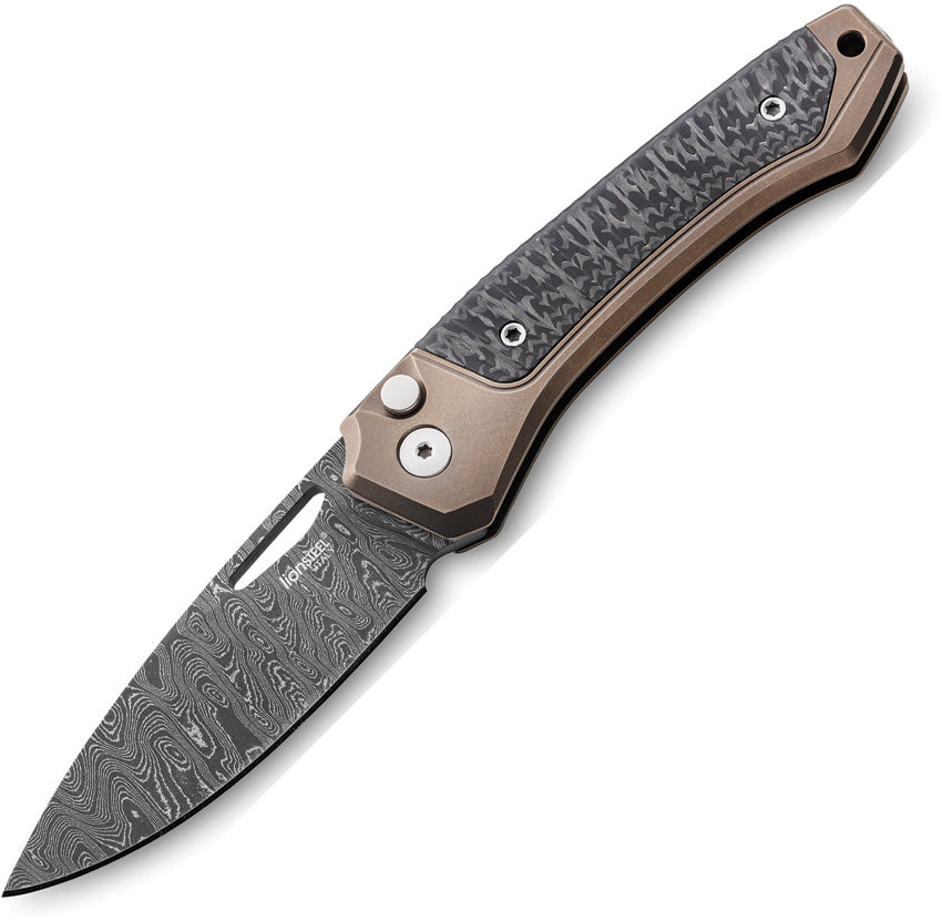 Twain Button Lock Damascus - LSTTWDBR