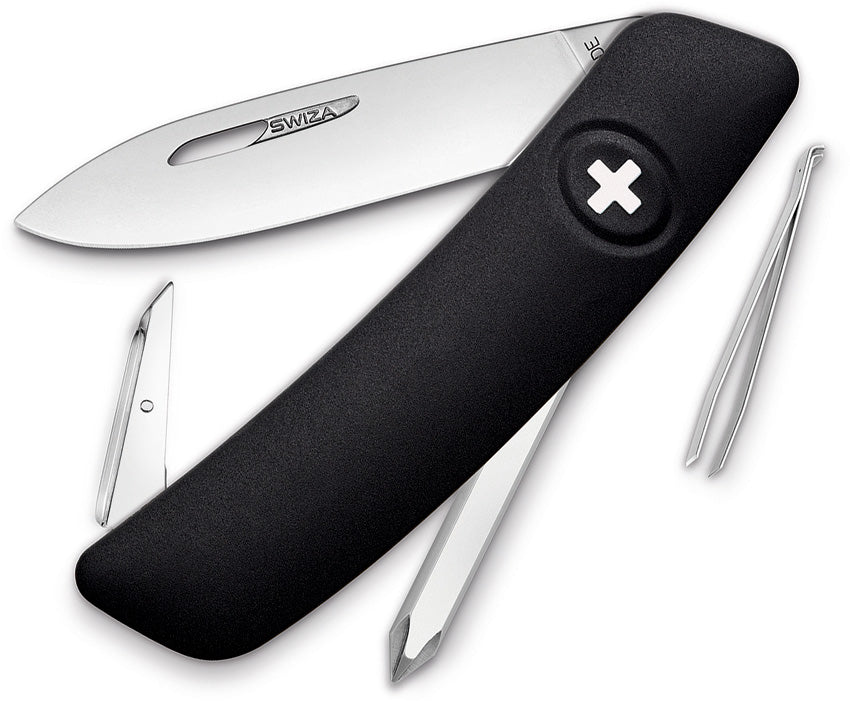 D02 Swiss Pocket Knife Black - SZA2010