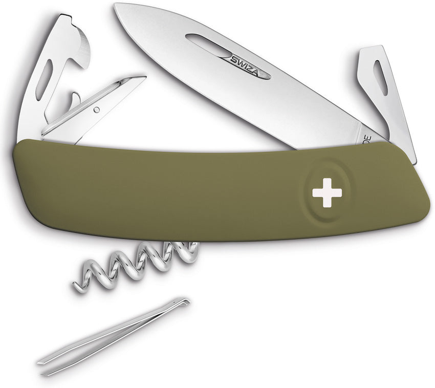 D03 Olive Swiss Pocket Knife - SZA301050