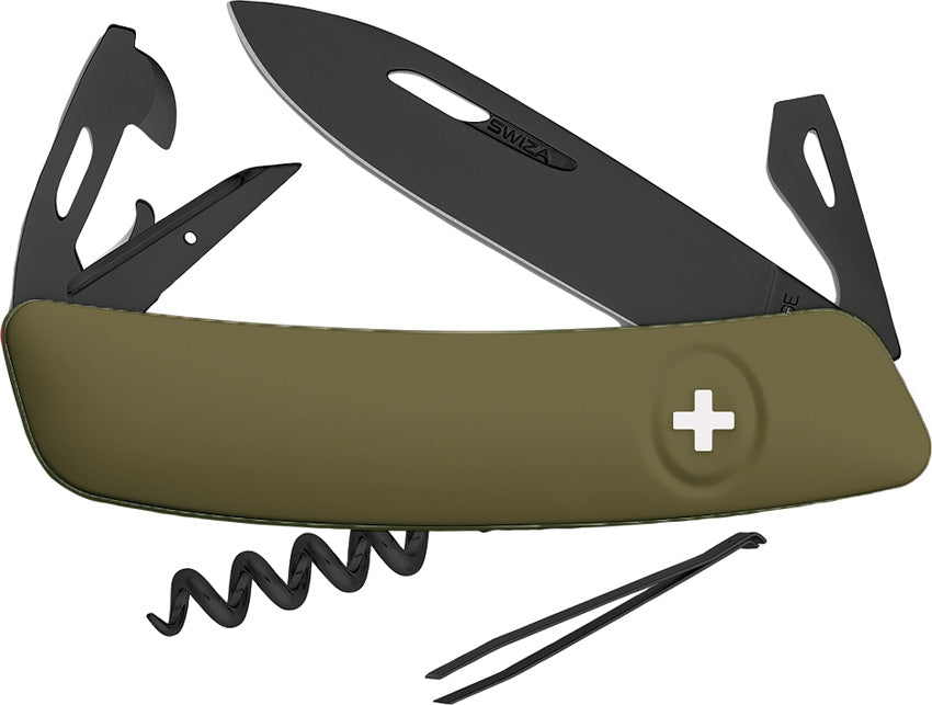 D03 Swiss Pocket Knife Olive - SZA331050