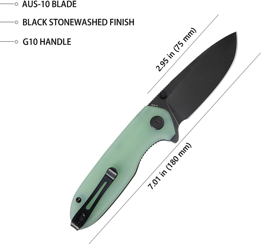 Belus EDC Linerlock Black/Jade - KUB342B
