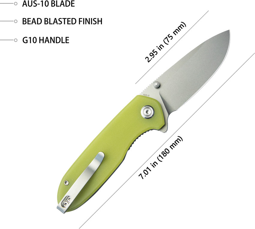 Belus EDC Linerlock Yellow - KUB342D