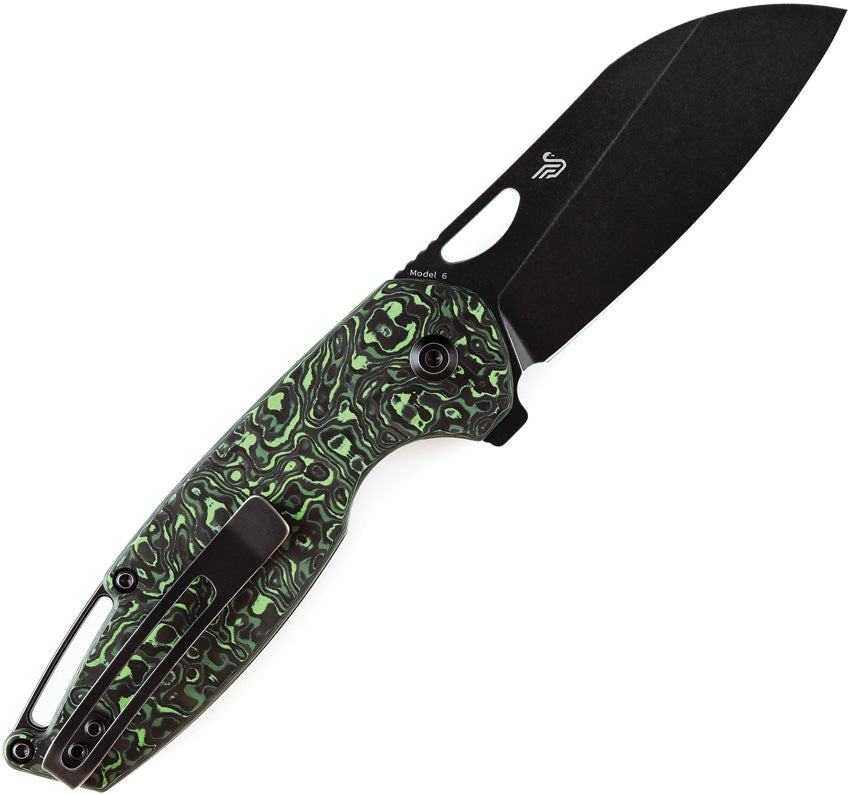 Model 6 Framelock Green CF - K1022A5