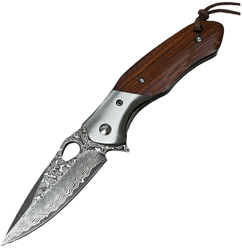 Linerlock Damascus Wood - EE10B009WD