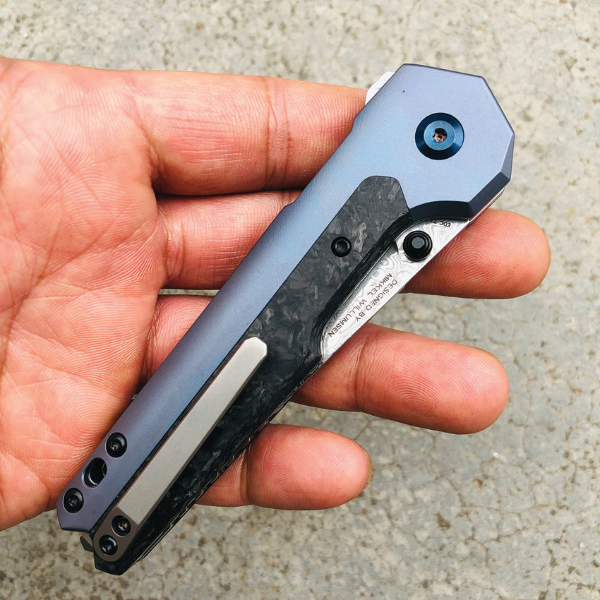 EDC Tac Button Lock Damascus - K2009A4