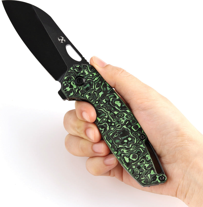 Model 6 Framelock Green CF - K1022A5