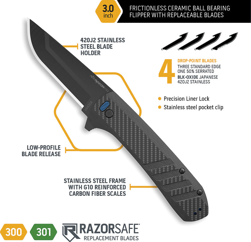 Razor VX4 Linerlock A/O CF - OEVX430A