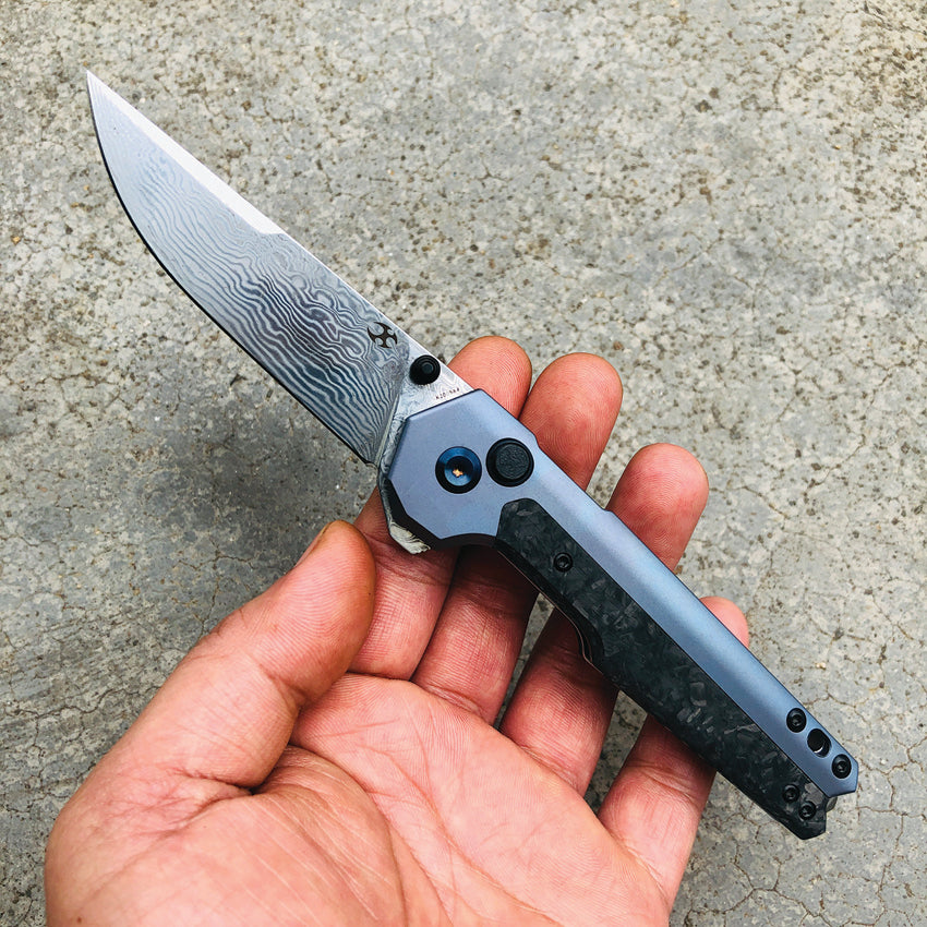 EDC Tac Button Lock Damascus - K2009A4