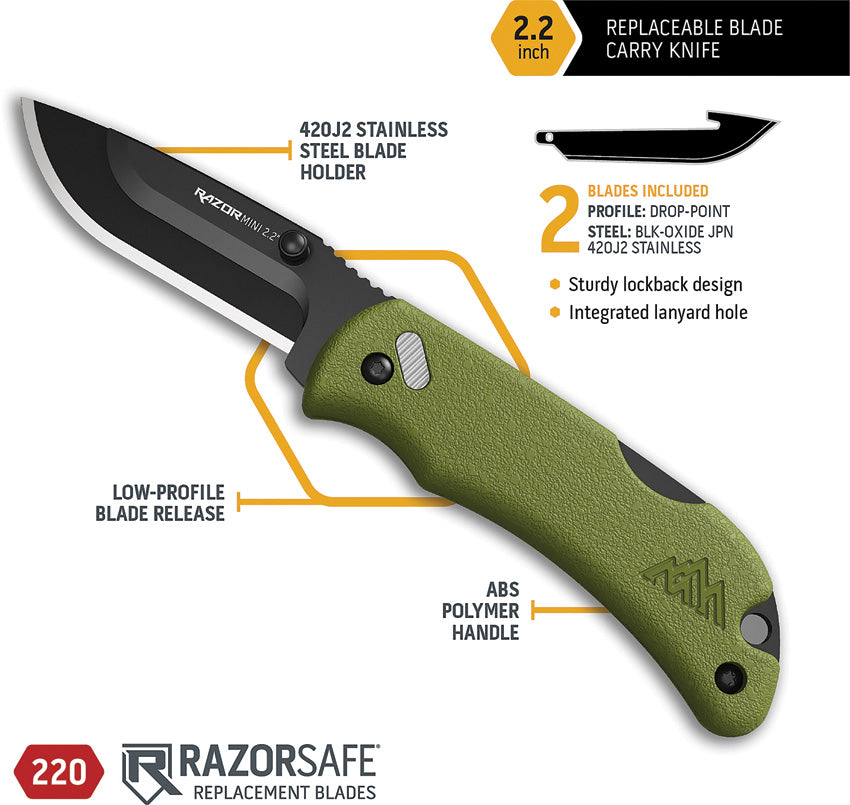 Razor Mini Lockback OD - OERMG222C
