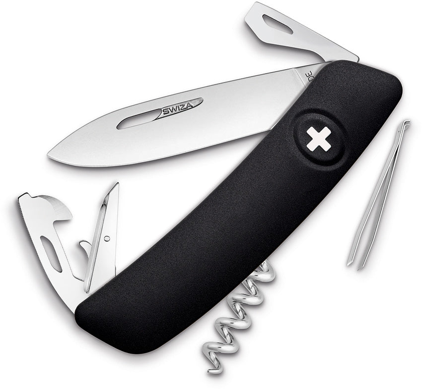 D03 Swiss Pocket Knife Black - SZA3010