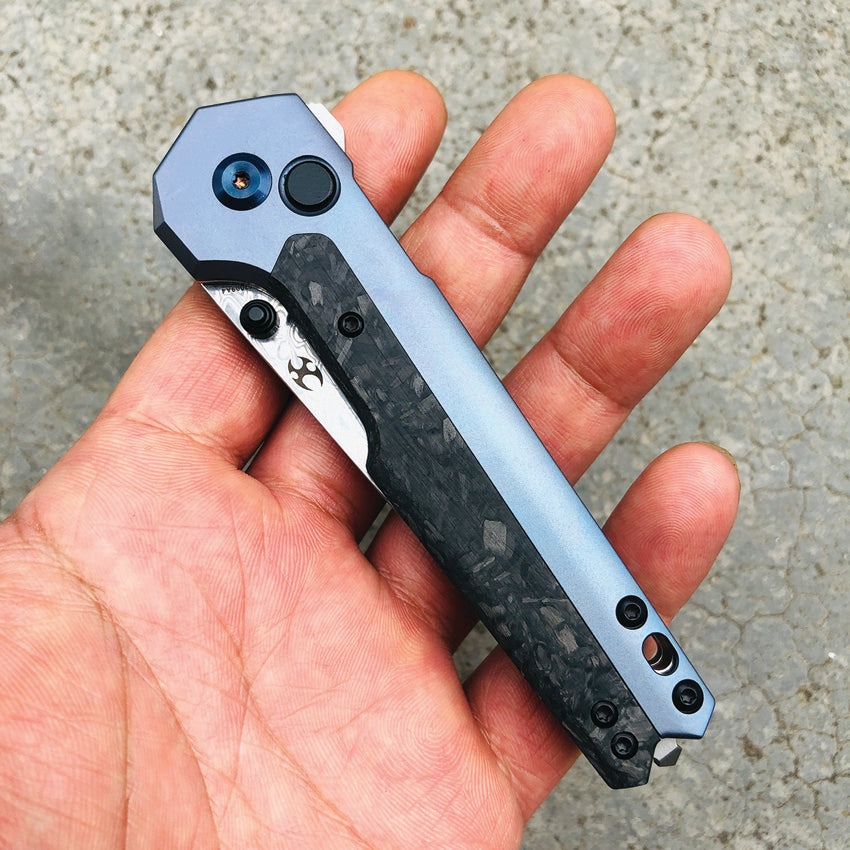 EDC Tac Button Lock Damascus - K2009A4