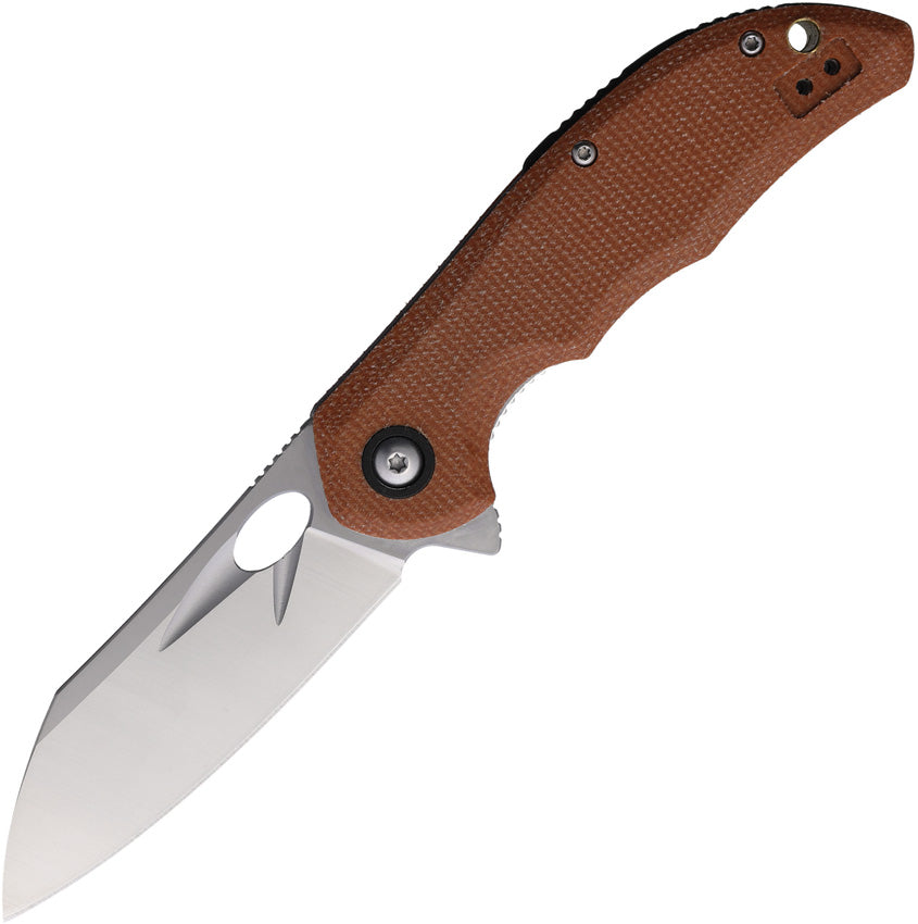 Linerlock Brown Linen Micarta - RR2696