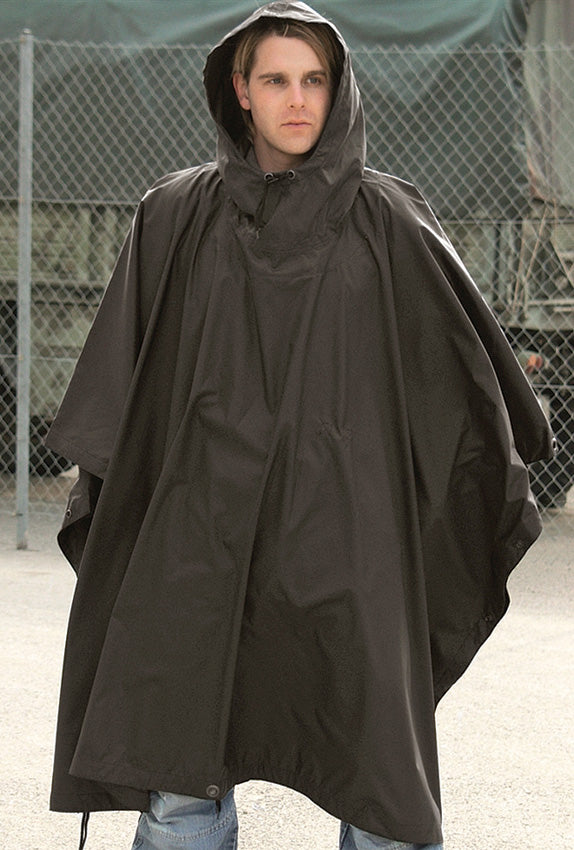 Mil TecBlack Ripstop Poncho - M4337
