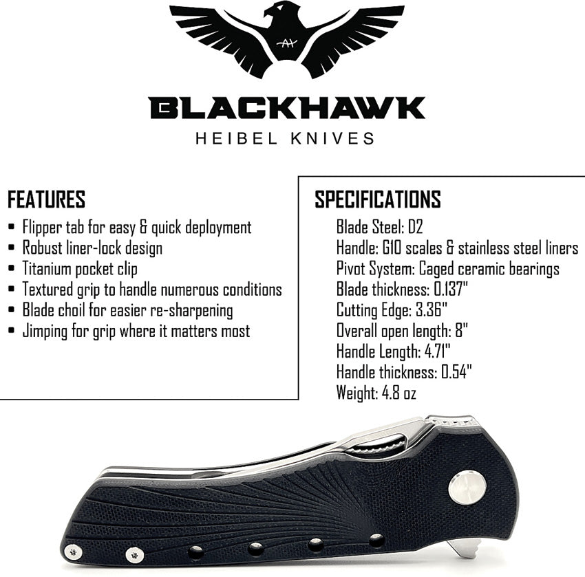 Blackhawk Linerlock Black - HBKBLKRB