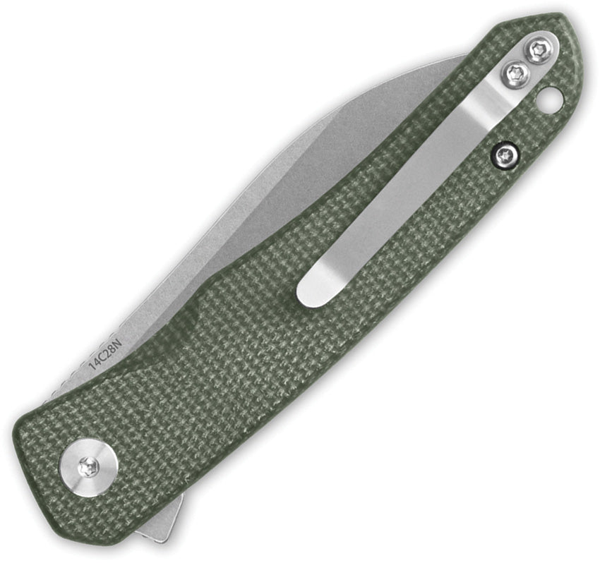 Otter Linerlock Green Micarta - QS140E1
