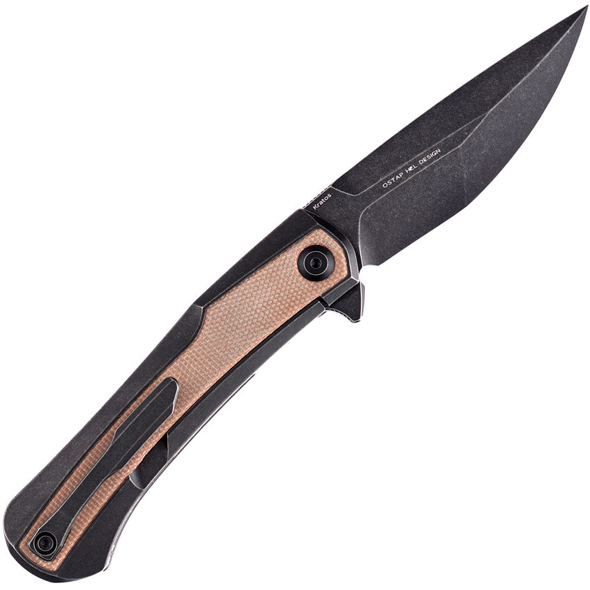 Kratos Framelock Brown Micarta - K1024A8