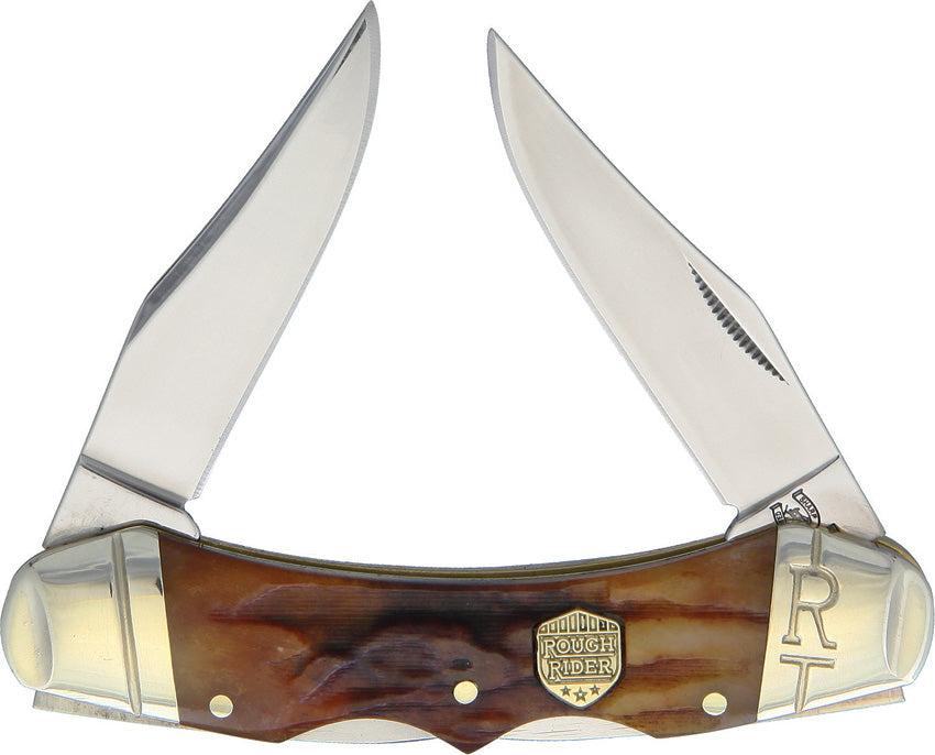 Double Lock Brown Stag Bone - RR1798