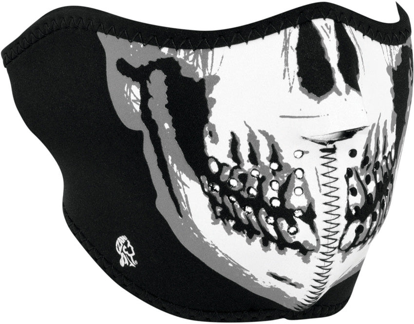 Half Face Mask BW Skull - ZHWNFM002H
