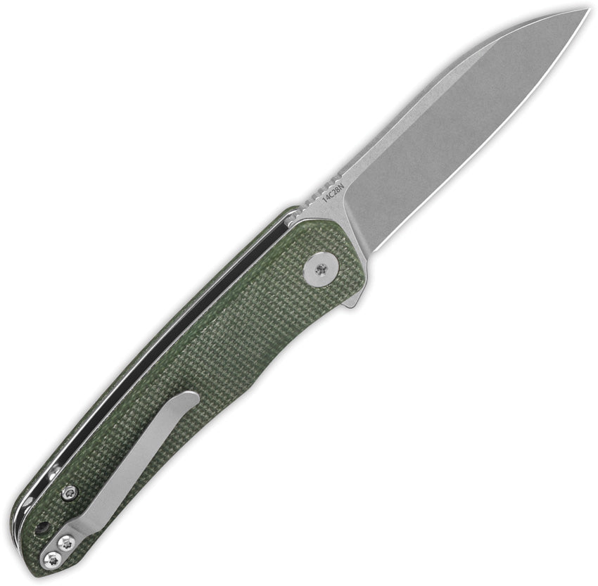 Otter Linerlock Green Micarta - QS140E1