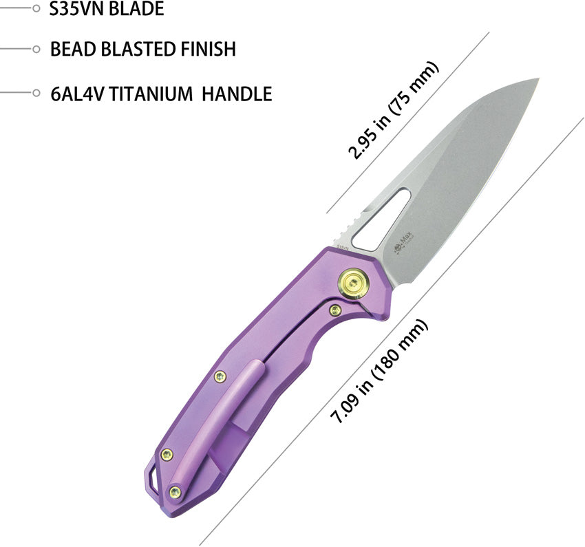 Vagrant Framelock Purple Ti - KUB284D