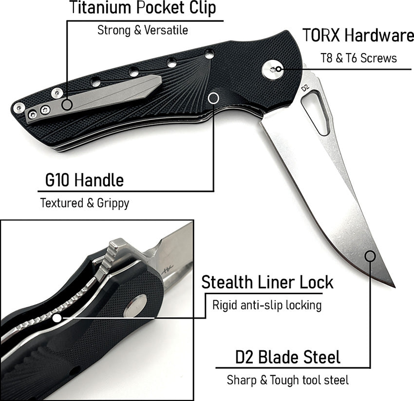 Blackhawk Linerlock Black - HBKBLKRB
