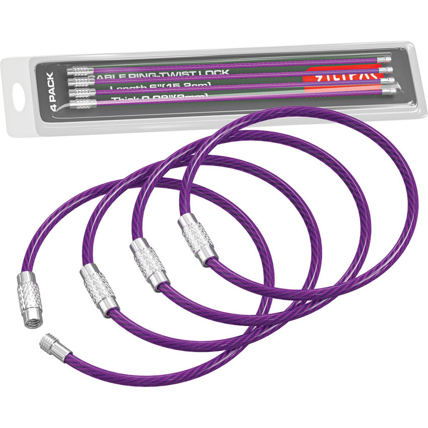 Twist Lock Cable Ring Purple - SIL004NPPL