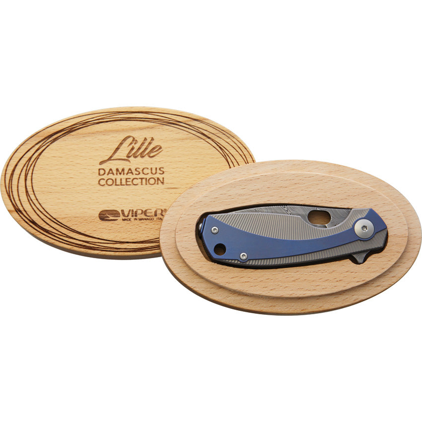 Lille Framelock Damascus Blue - VA5964TIBL