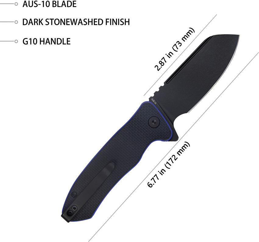Creon Button Lock Blk/Blue - KUB336D