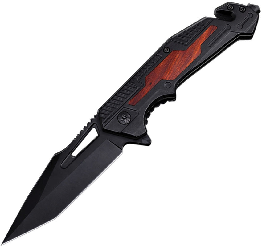 A/O Rescue Linerlock Blk/Wood - EE10A117BKWD