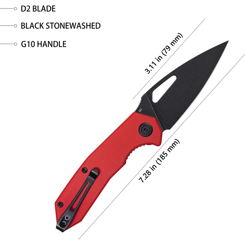 Coeus Linerlock Black Red - KUB122H