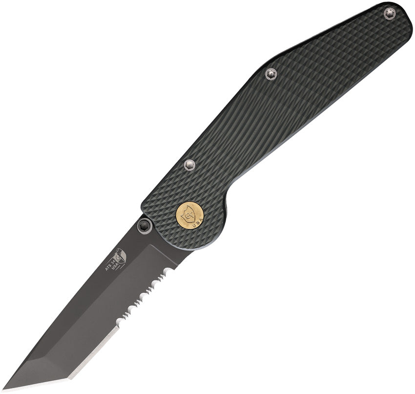 Auto Button Lock Tanto Serrate - GT312