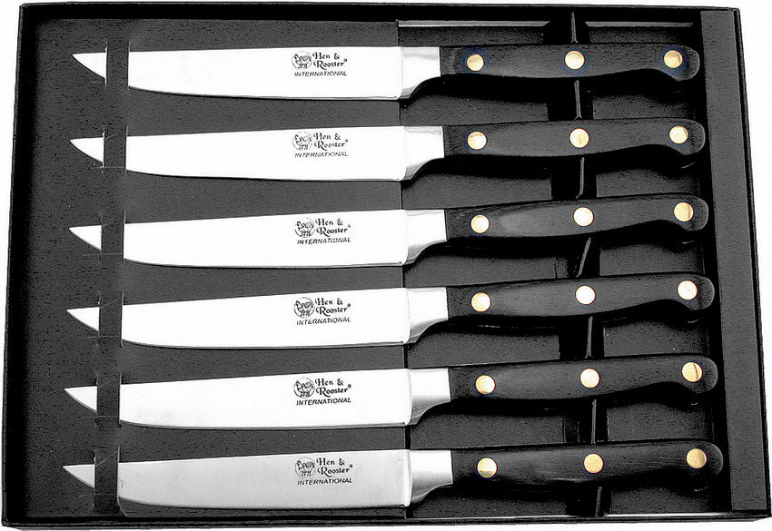 Steak Knife Set Black Wood - HRI009