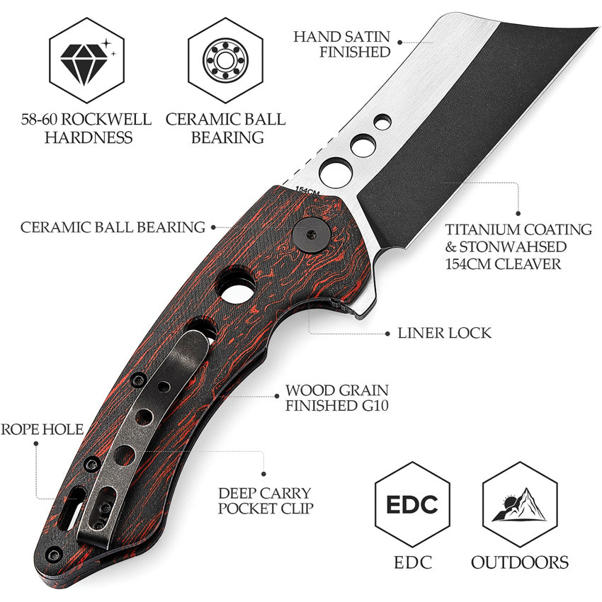 Mensae Linerlock Black/Red - TVTY04RB154G