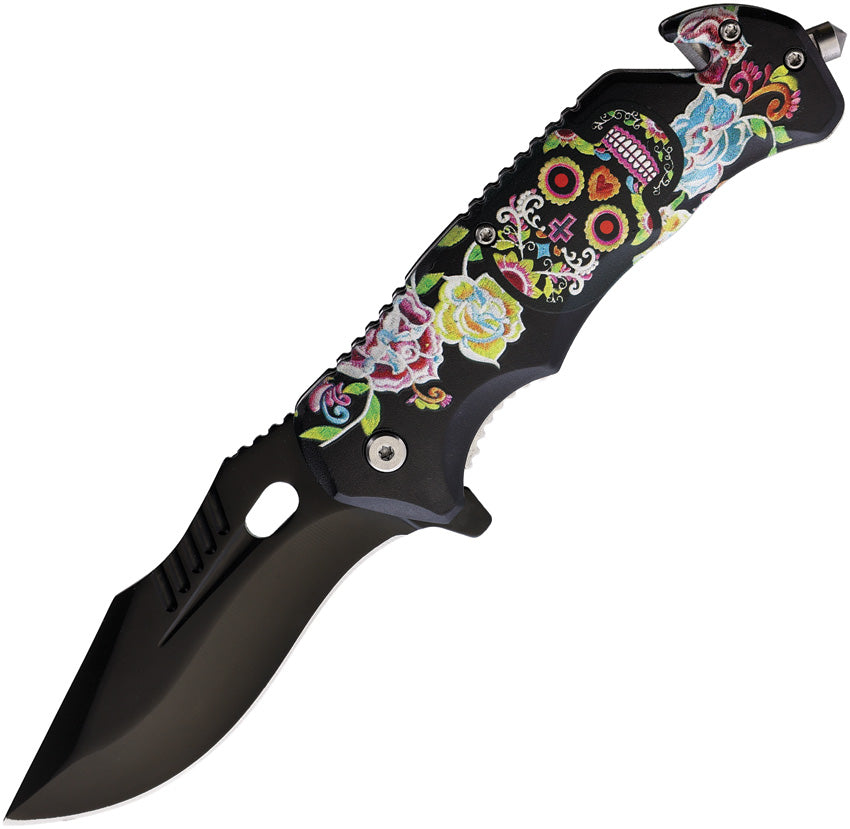 Sugar Skull Linerlock A/O - EE10967SSBK