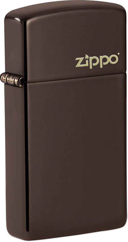 Slim Brown Zippo Logo - ZO16823