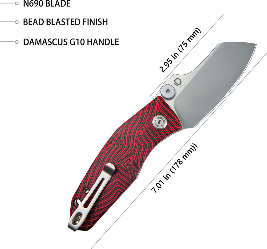 Monsterdog Linerlock Damascus - KUB337F