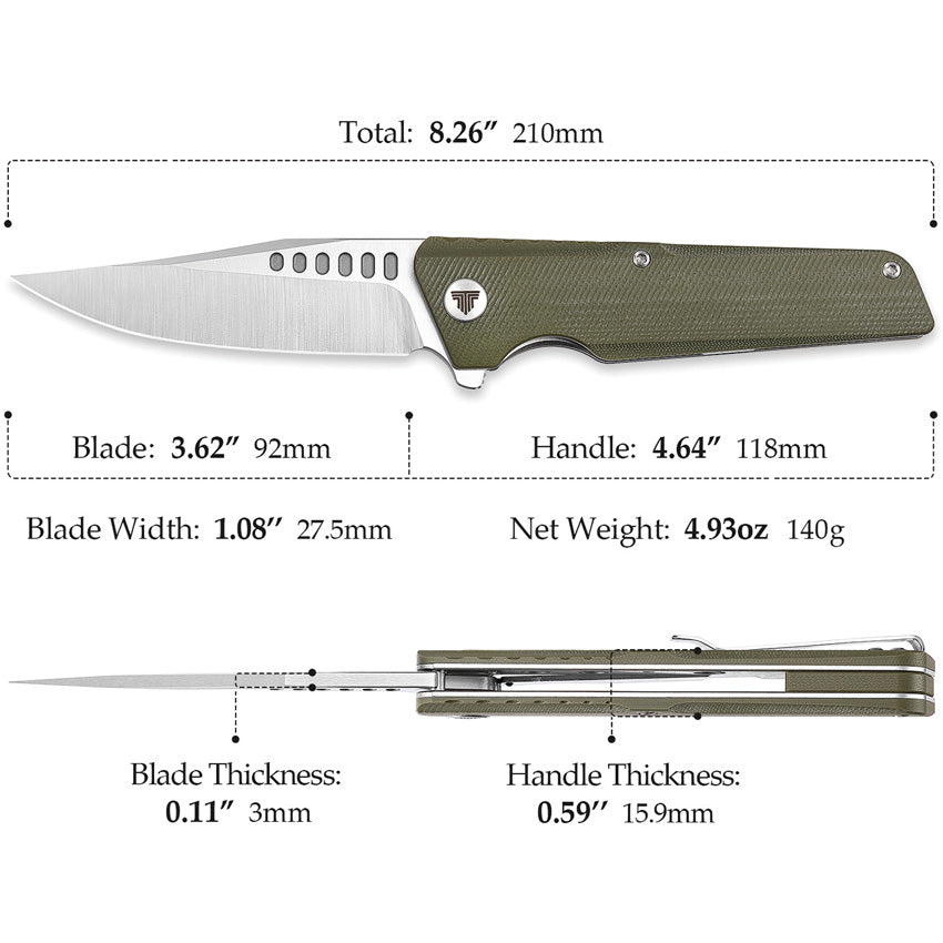 Orion Linerlock Green - TVTY01GDG