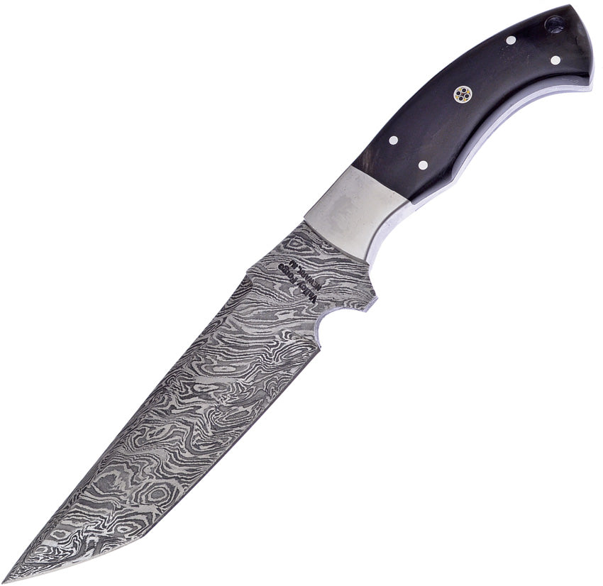 Fixed Blade Damascus Horn - FVFD76BH