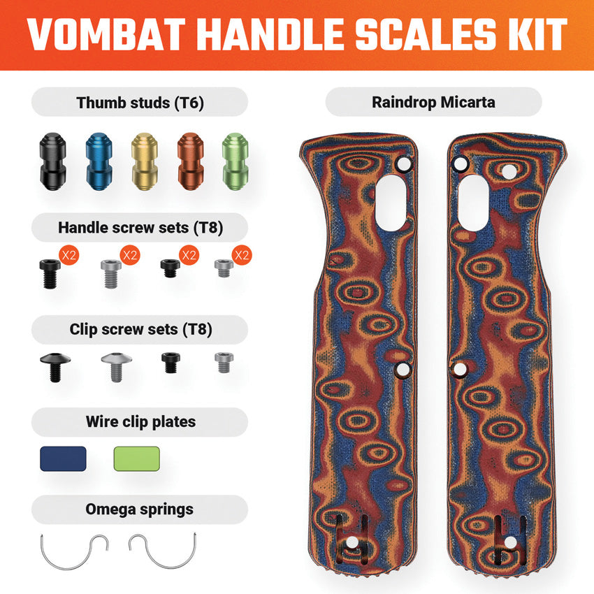 Vombat Handle Scales Raindrop - VOSW0105