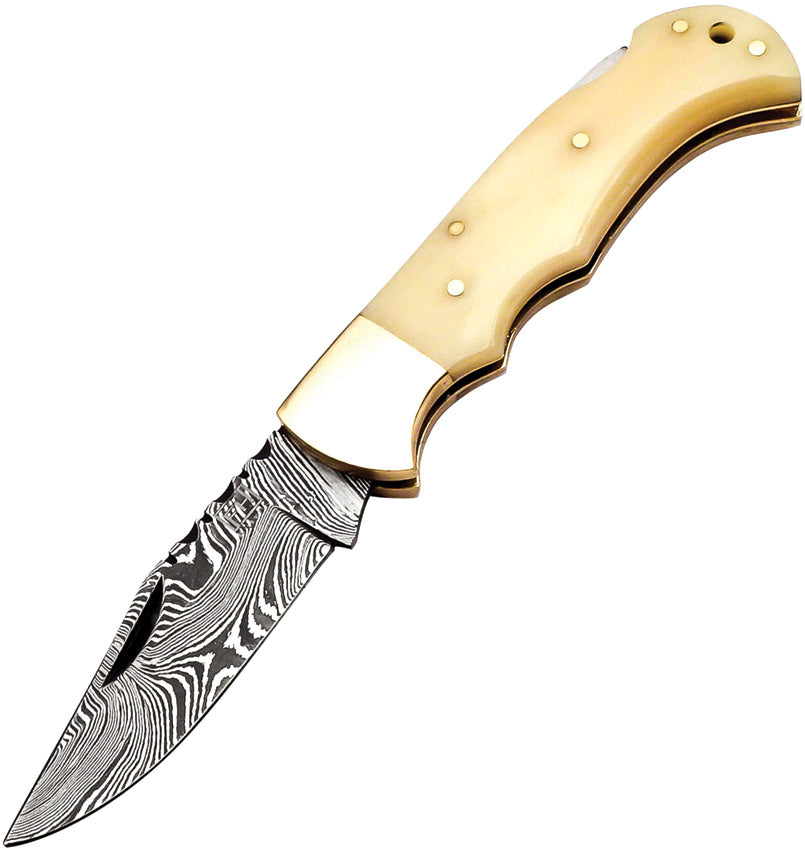 Lockback Damascus Bone - FHKBNE001