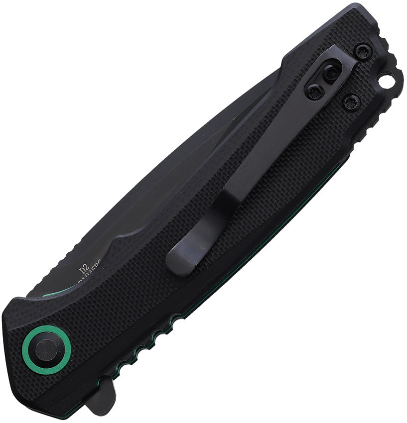 AB Elite Linerlock Blk/Grn - AB1045BG