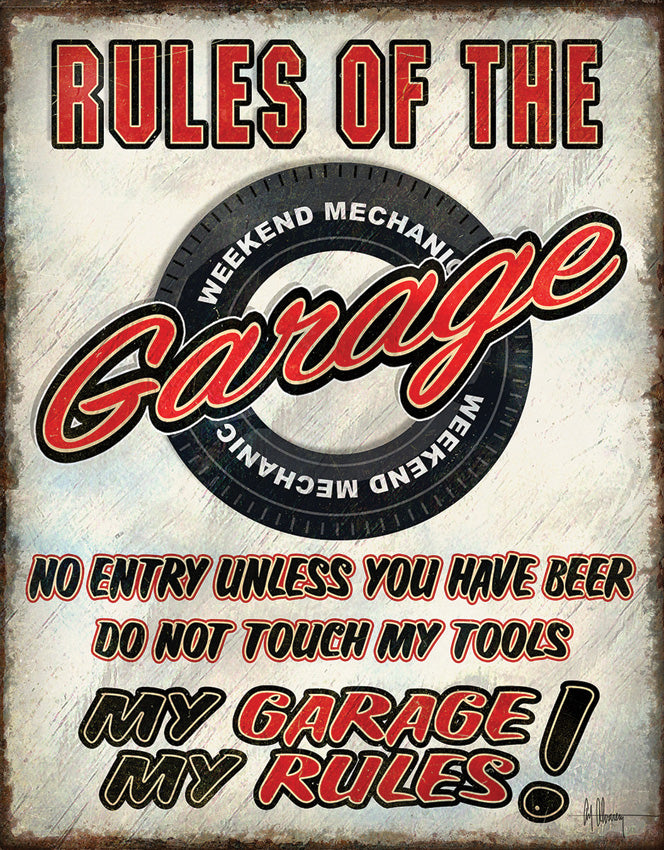 Rules Of Garage Sign - TSN2410
